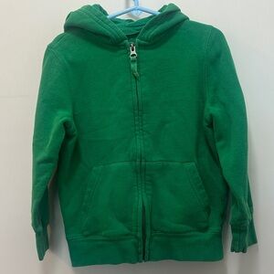 Primary Brans Green Kids Zip Up Hoodie Jacket With Pockets Size 4-5